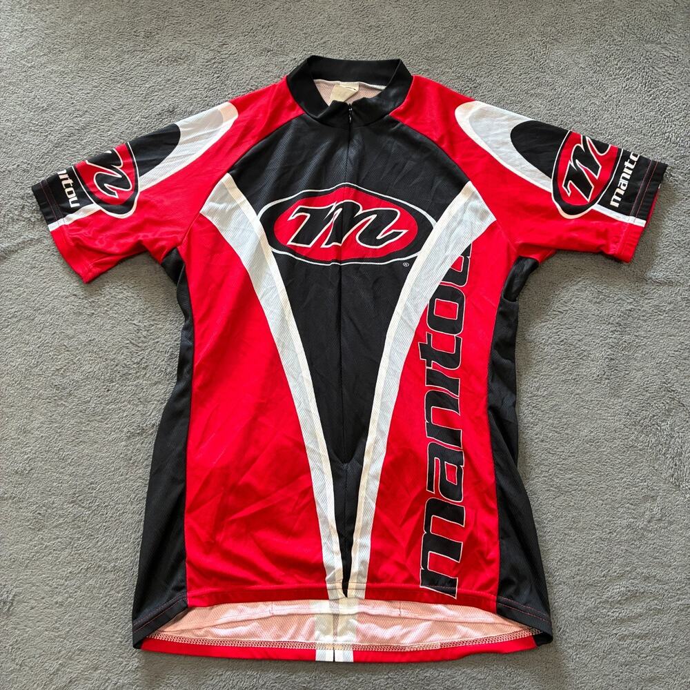 Answer Manitou Red Black Sportswear Short Sleeve Cycling Jersey Women's Size XL